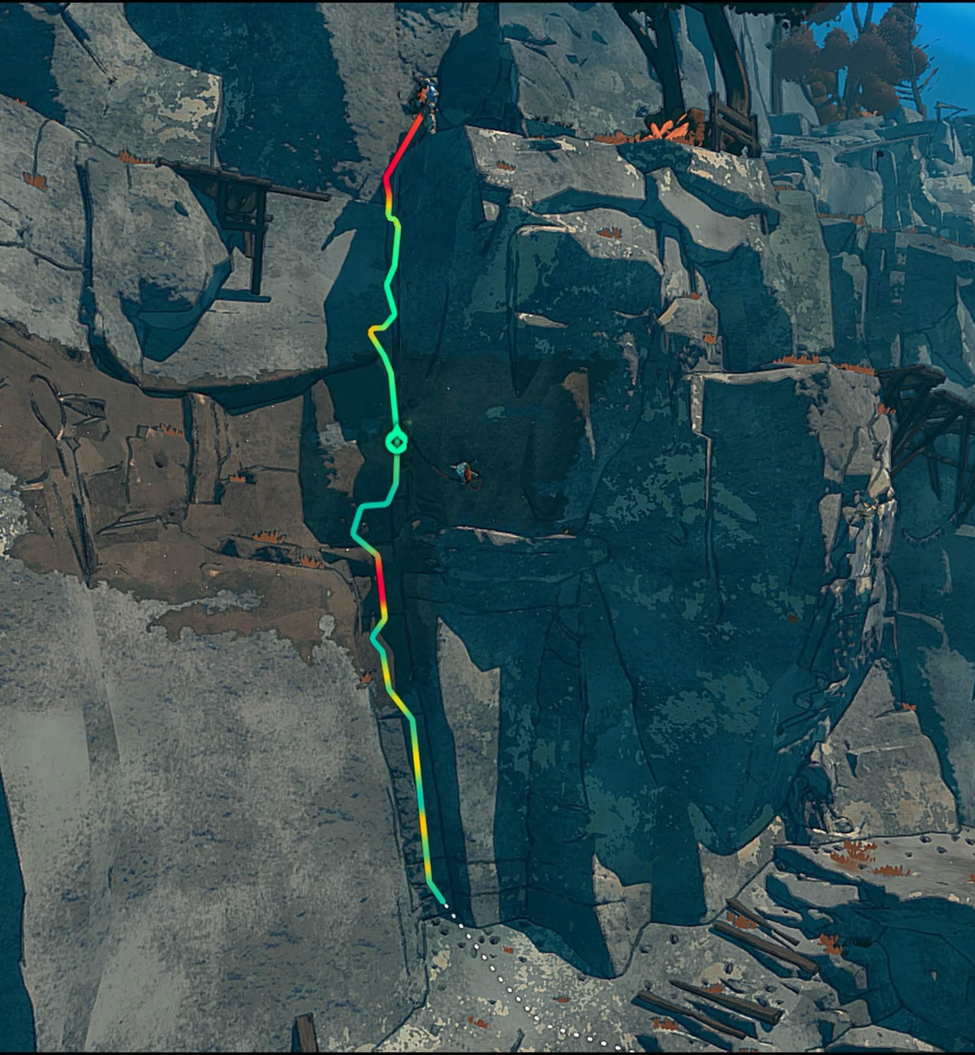 A basic route in the beginning gym of Tenzen