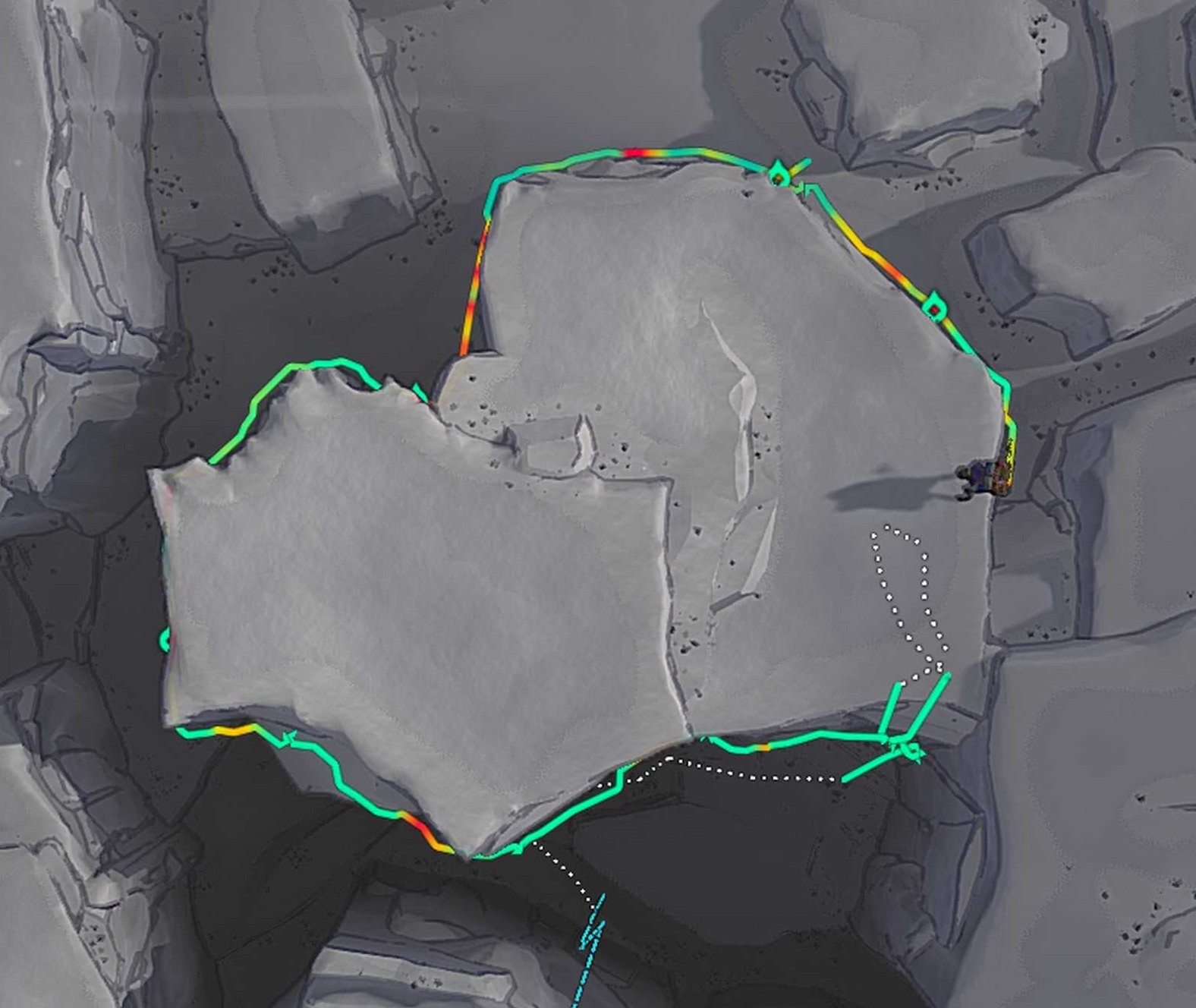 A basic route in the beginning gym of Tenzen