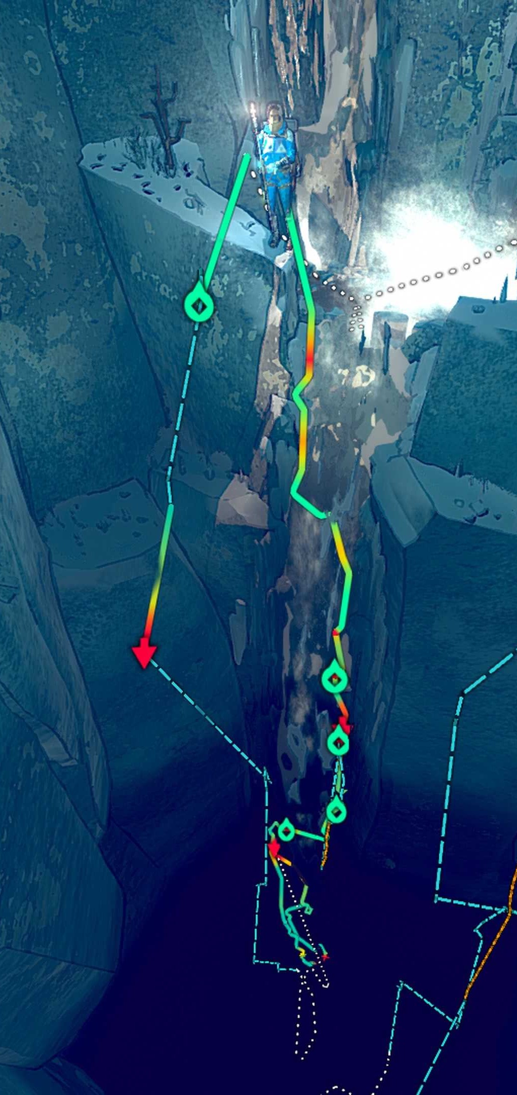 A basic route in the beginning gym of Tenzen