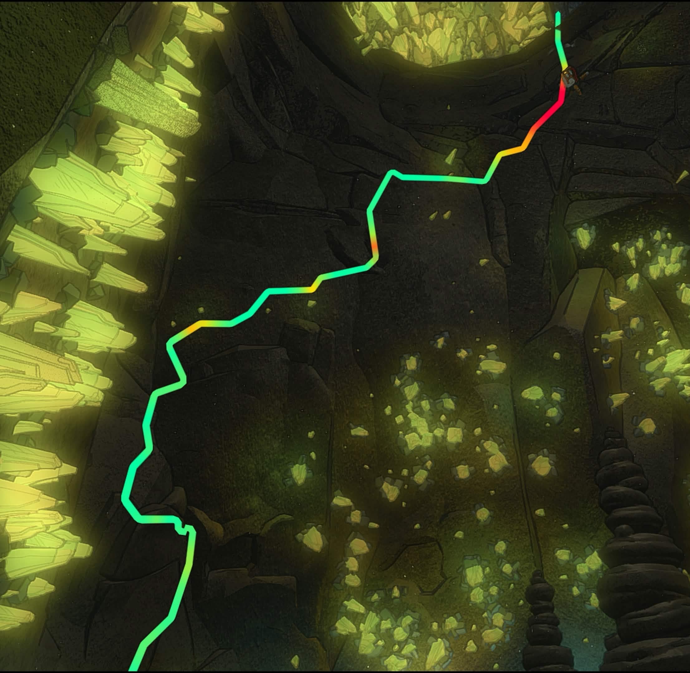 A basic route in the beginning gym of Tenzen