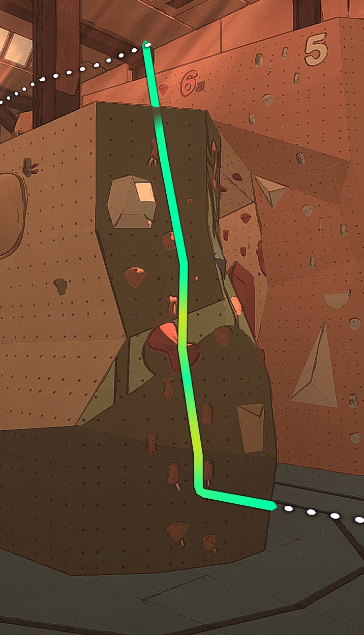 A basic route in the beginning gym of Tenzen