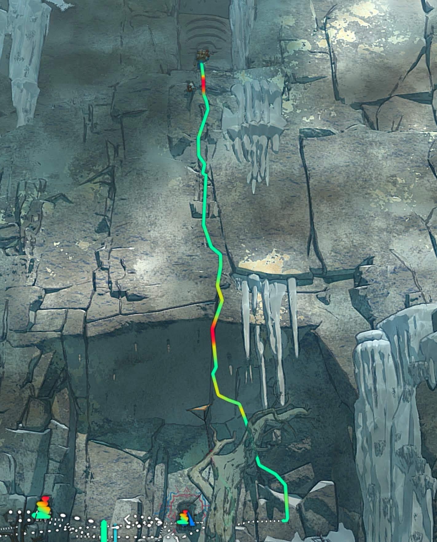 A basic route in the beginning gym of Tenzen