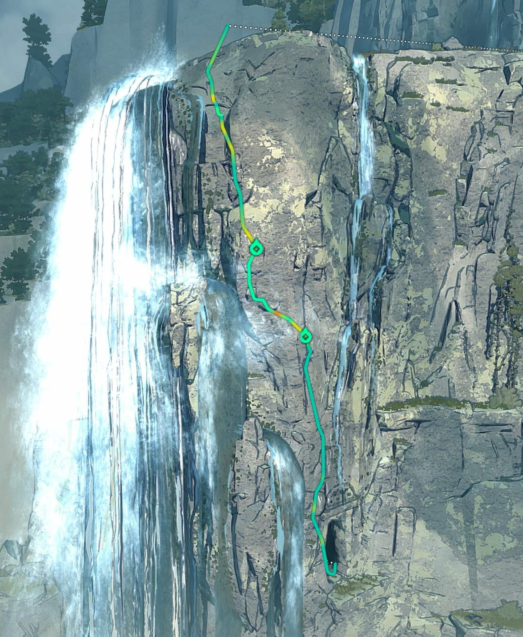 A basic route in the beginning gym of Tenzen